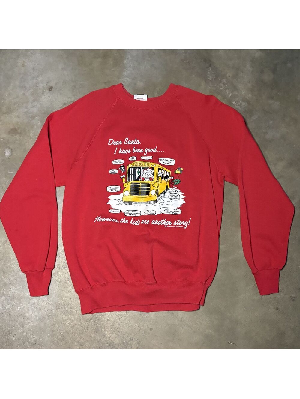 Vintage 90's Lee Women's Christmas Sweatshirt with School Bus Graphic XL - Picture 1 of 6